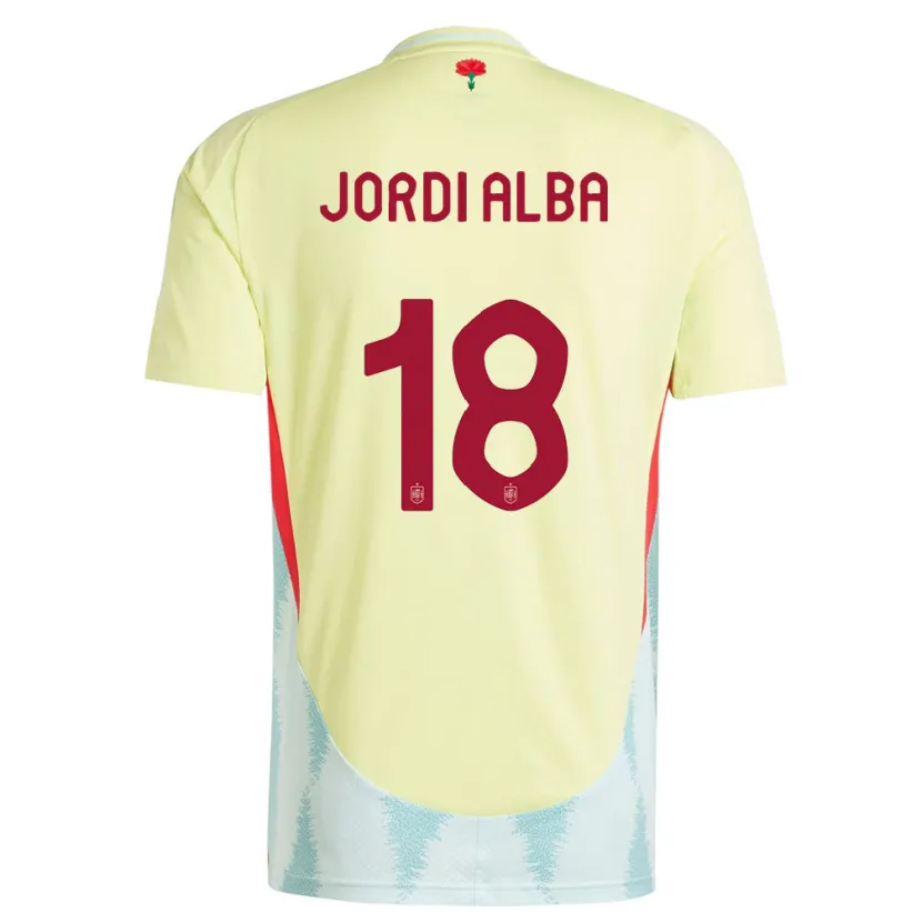 Danxen Damen Spanien Jordi Alba #18 Gelb Auswärtstrikot Trikot 24-26 T-Shirt