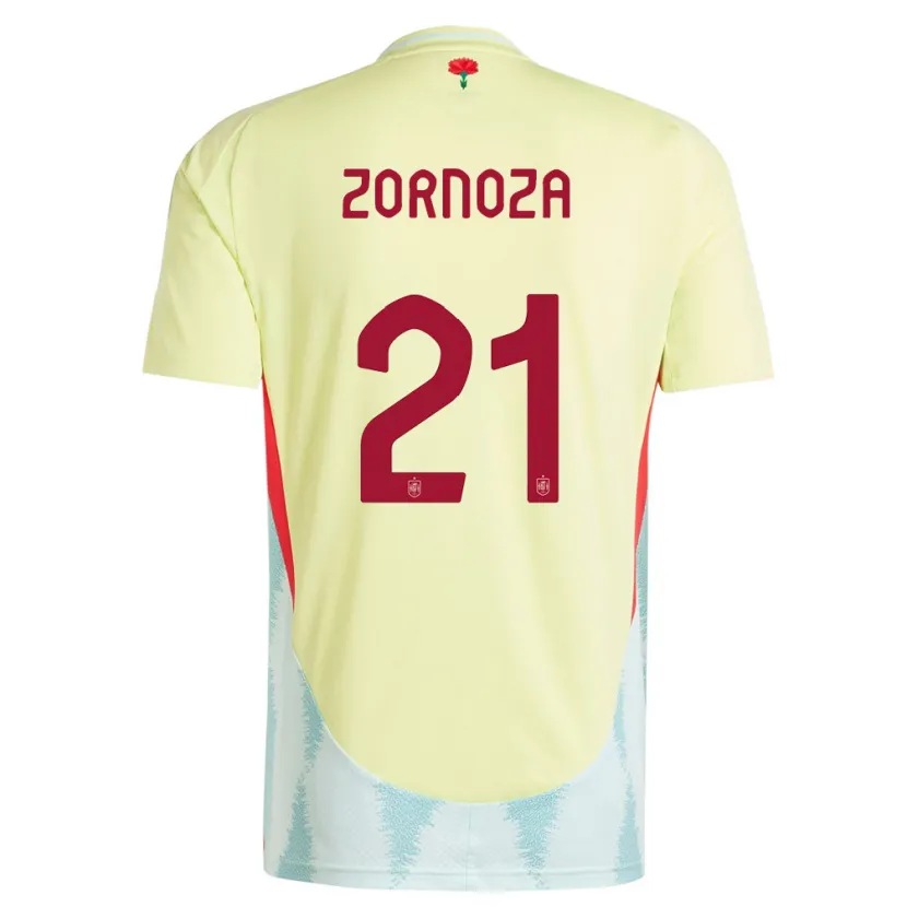 Danxen Damen Spanien Claudia Zornoza #21 Gelb Auswärtstrikot Trikot 24-26 T-Shirt