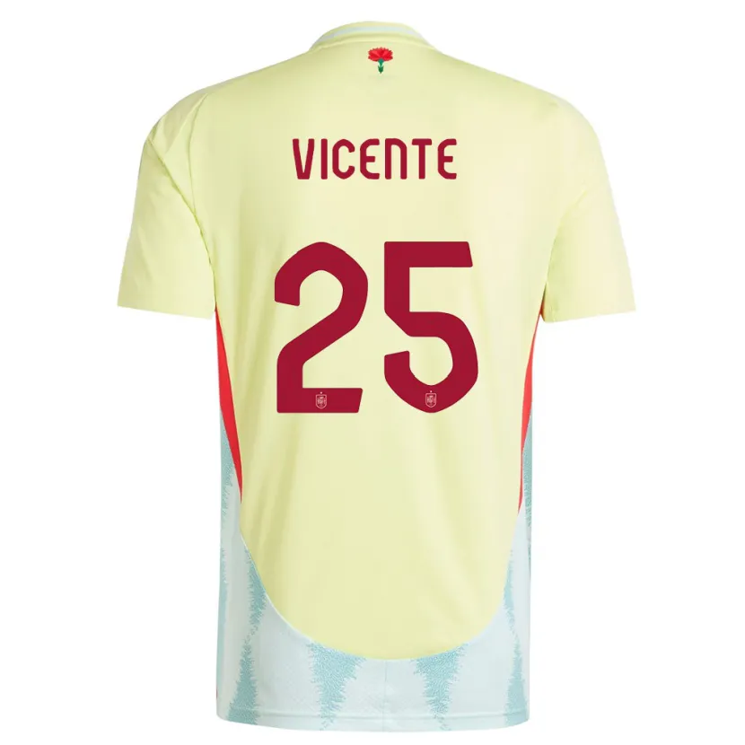 Danxen Damen Spanien Ainhoa Vicente #25 Gelb Auswärtstrikot Trikot 24-26 T-Shirt