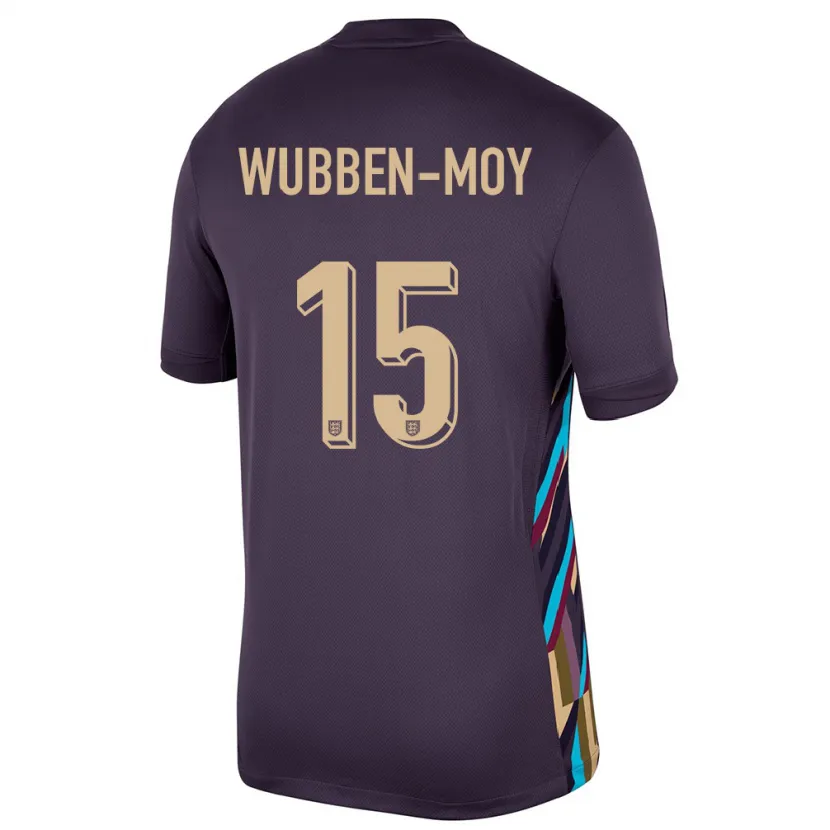 Danxen Damen England Lotte Wubben Moy #15 Dunkle Rosine Auswärtstrikot Trikot 24-26 T-Shirt