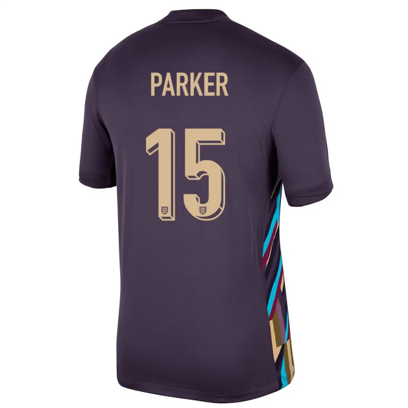 Danxen Damen England Lucy Parker #15 Dunkle Rosine Auswärtstrikot Trikot 24-26 T-Shirt