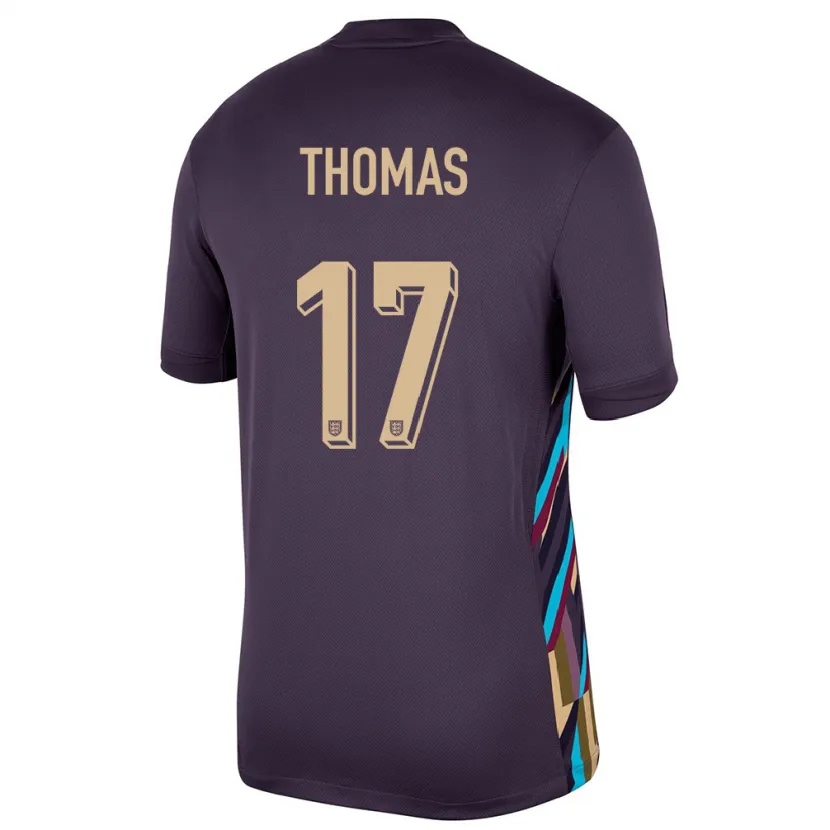 Danxen Damen England Luke Thomas #17 Dunkle Rosine Auswärtstrikot Trikot 24-26 T-Shirt