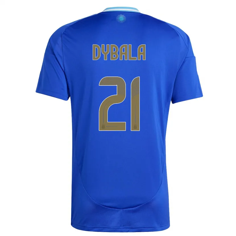 Danxen Damen Argentinien Paulo Dybala #21 Blau Auswärtstrikot Trikot 24-26 T-Shirt