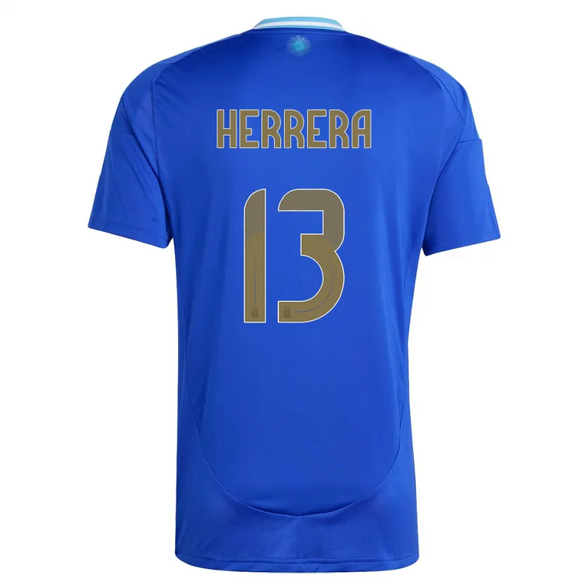 Danxen Damen Argentinien Marcelo Herrera #13 Blau Auswärtstrikot Trikot 24-26 T-Shirt