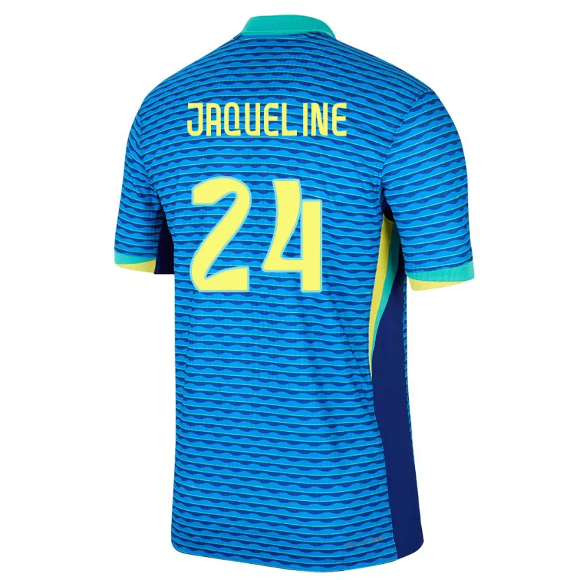 Danxen Damen Brasilien Jaqueline #24 Blau Auswärtstrikot Trikot 24-26 T-Shirt