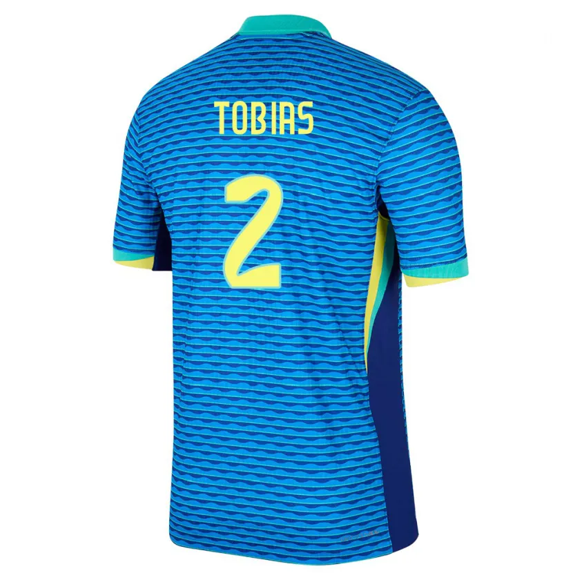 Danxen Damen Brasilien Vinicius Tobias #2 Blau Auswärtstrikot Trikot 24-26 T-Shirt