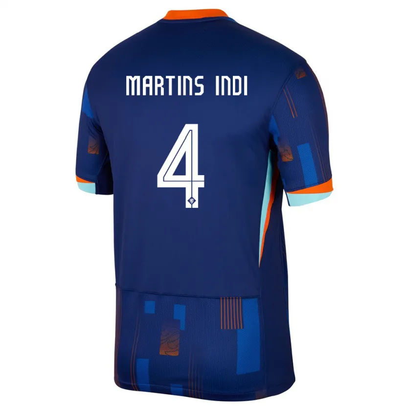 Danxen Damen Niederlande Bruno Martins Indi #4 Blau Auswärtstrikot Trikot 24-26 T-Shirt
