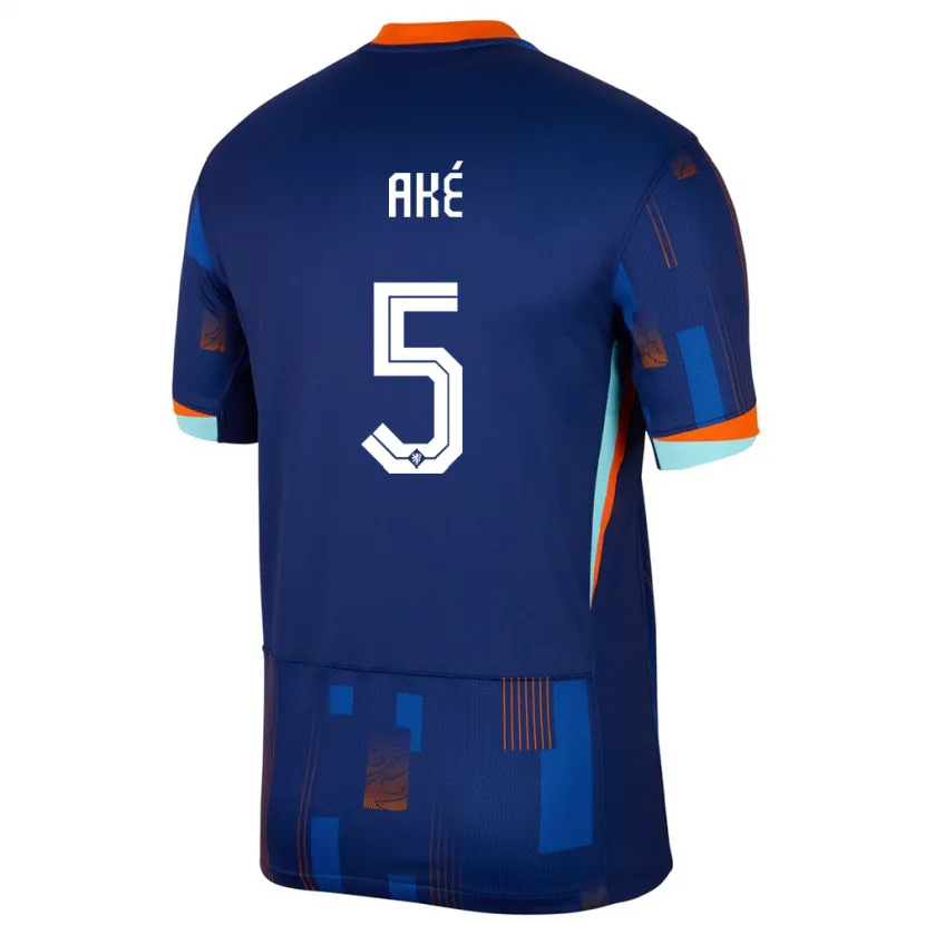Danxen Damen Niederlande Nathan Ake #5 Blau Auswärtstrikot Trikot 24-26 T-Shirt