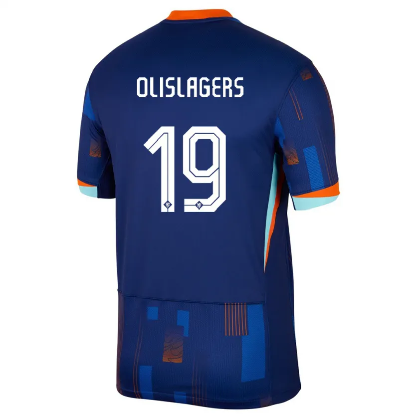 Danxen Damen Niederlande Marisa Olislagers #19 Blau Auswärtstrikot Trikot 24-26 T-Shirt