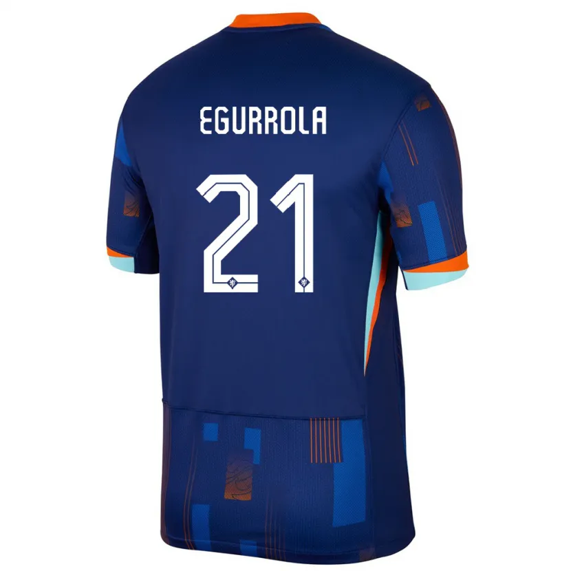 Danxen Damen Niederlande Damaris Egurrola #21 Blau Auswärtstrikot Trikot 24-26 T-Shirt