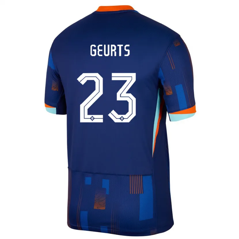 Danxen Damen Niederlande Loes Geurts #23 Blau Auswärtstrikot Trikot 24-26 T-Shirt