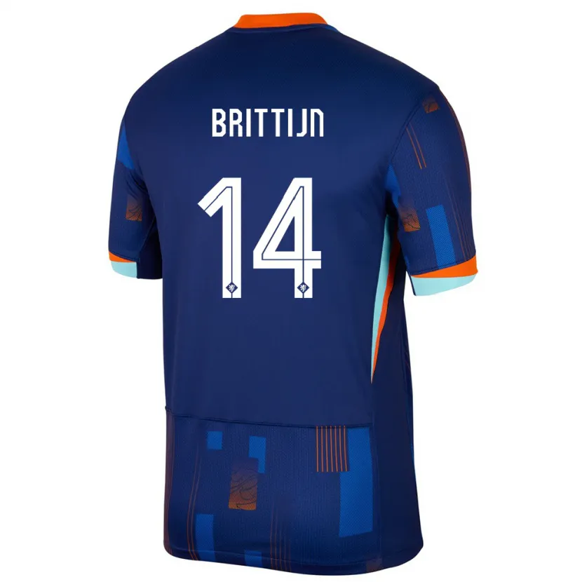 Danxen Damen Niederlande Philip Brittijn #14 Blau Auswärtstrikot Trikot 24-26 T-Shirt