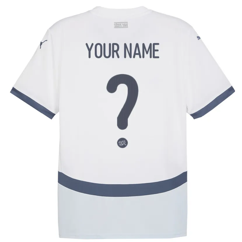 Danxen Damen Schweiz Ihren Namen #0 Weiß Auswärtstrikot Trikot 24-26 T-Shirt