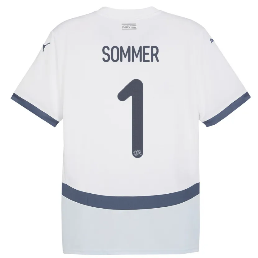 Danxen Damen Schweiz Yann Sommer #1 Weiß Auswärtstrikot Trikot 24-26 T-Shirt