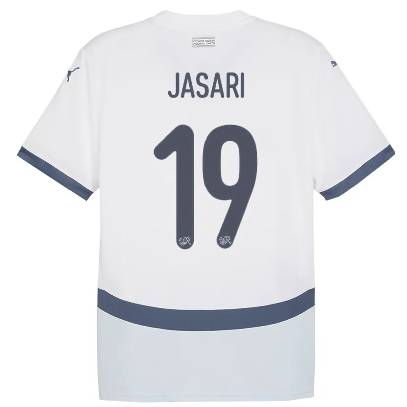 Danxen Damen Schweiz Ardon Jasari #19 Weiß Auswärtstrikot Trikot 24-26 T-Shirt