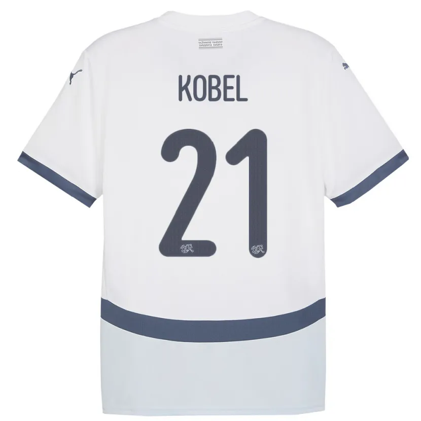 Danxen Damen Schweiz Gregor Kobel #21 Weiß Auswärtstrikot Trikot 24-26 T-Shirt
