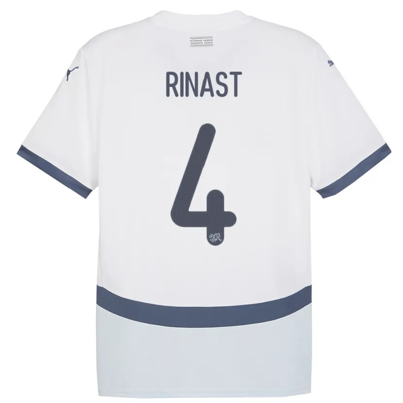 Danxen Damen Schweiz Rachel Rinast #4 Weiß Auswärtstrikot Trikot 24-26 T-Shirt