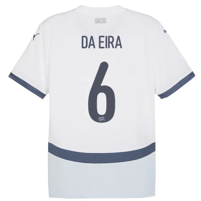 Danxen Damen Schweiz Stefanie Da Eira #6 Weiß Auswärtstrikot Trikot 24-26 T-Shirt
