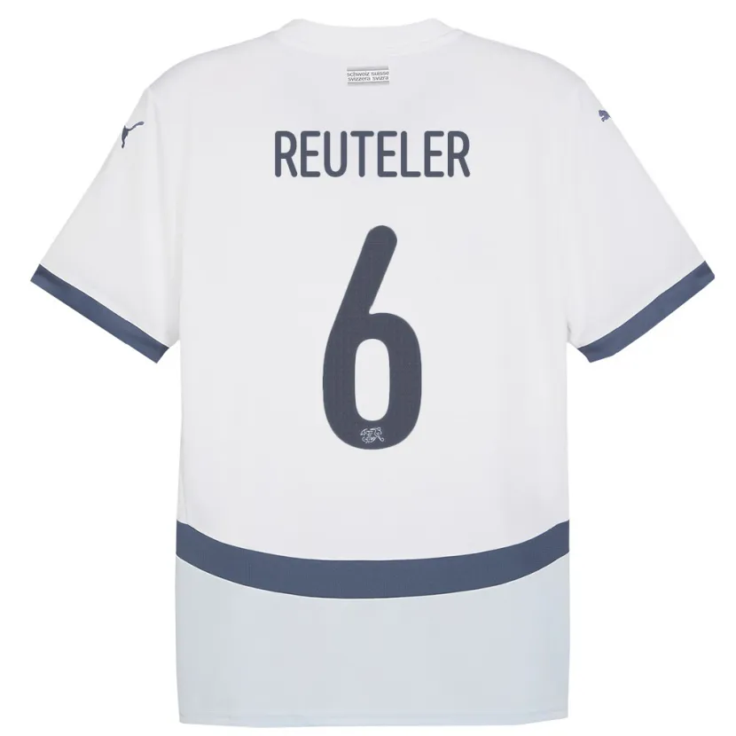 Danxen Damen Schweiz Geraldine Reuteler #6 Weiß Auswärtstrikot Trikot 24-26 T-Shirt