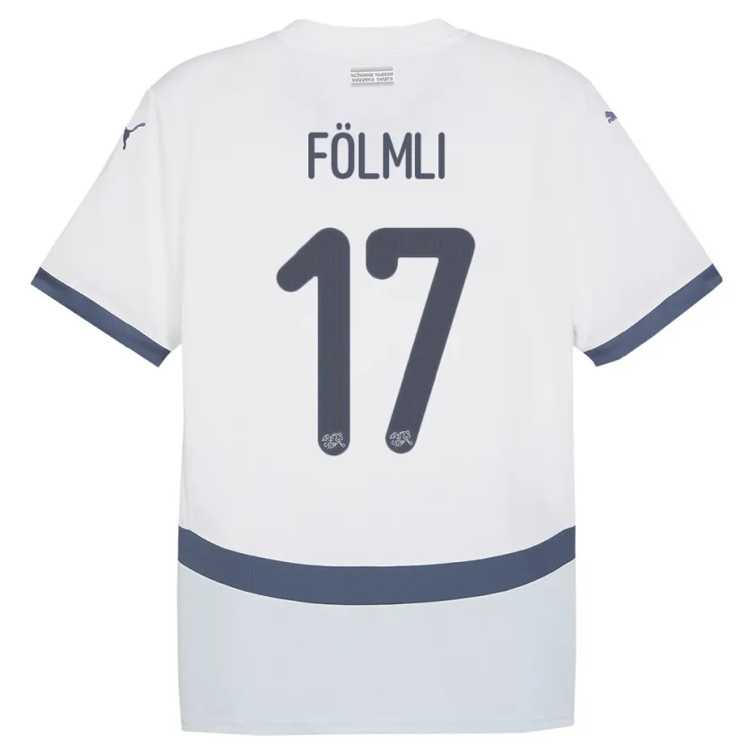 Danxen Damen Schweiz Svenja Folmli #17 Weiß Auswärtstrikot Trikot 24-26 T-Shirt