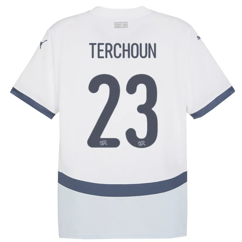Danxen Damen Schweiz Meriame Terchoun #23 Weiß Auswärtstrikot Trikot 24-26 T-Shirt