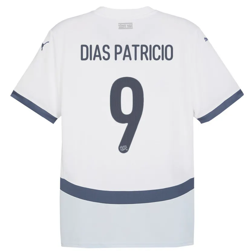 Danxen Damen Schweiz Alexandre Dias Patricio #9 Weiß Auswärtstrikot Trikot 24-26 T-Shirt