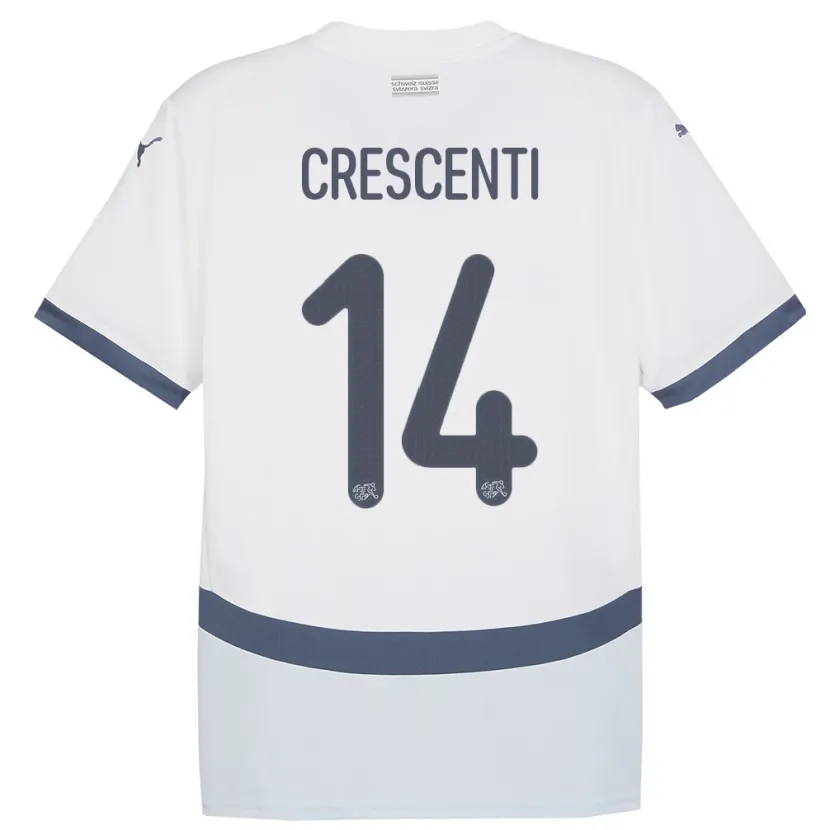 Danxen Damen Schweiz Federico Crescenti #14 Weiß Auswärtstrikot Trikot 24-26 T-Shirt