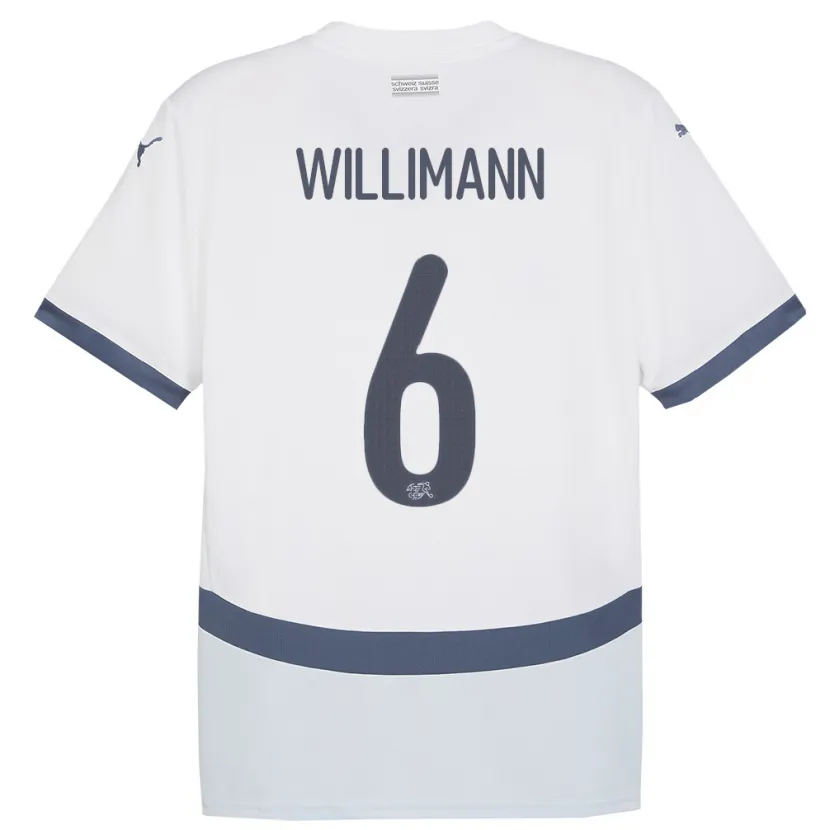Danxen Damen Schweiz Mauricio Willimann #6 Weiß Auswärtstrikot Trikot 24-26 T-Shirt