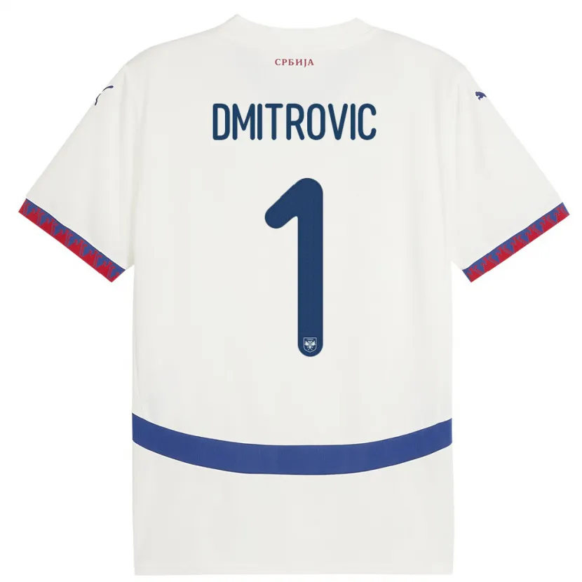 Danxen Damen Serbien Marko Dmitrovic #1 Weiß Auswärtstrikot Trikot 24-26 T-Shirt