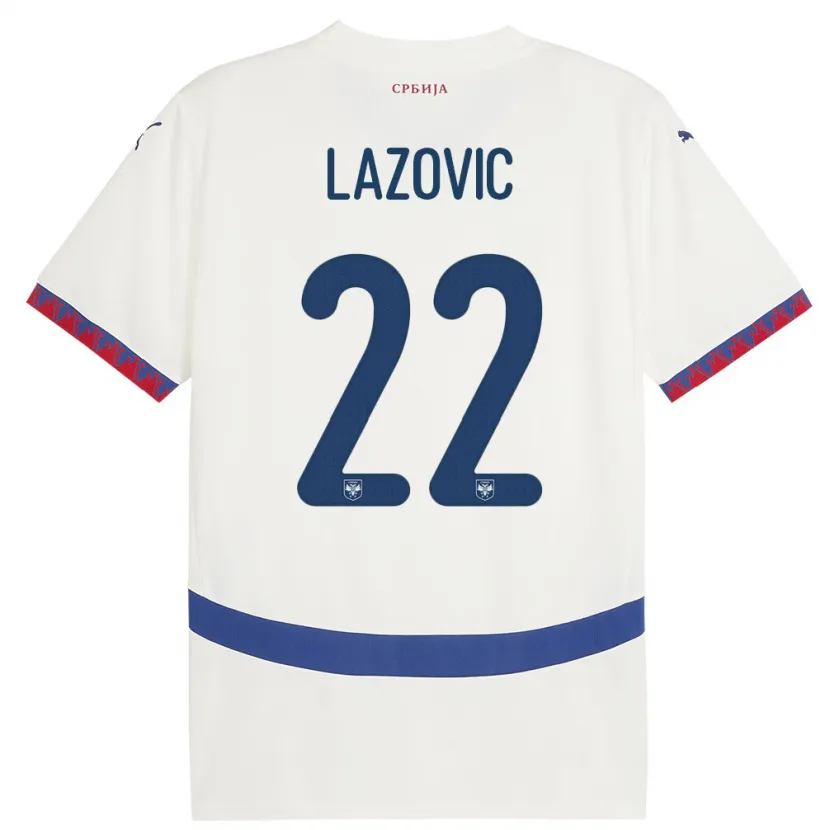 Danxen Damen Serbien Darko Lazovic #22 Weiß Auswärtstrikot Trikot 24-26 T-Shirt
