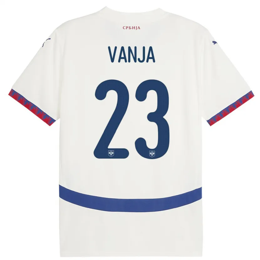 Danxen Damen Serbien Vanja Milinkovic-Savic #23 Weiß Auswärtstrikot Trikot 24-26 T-Shirt