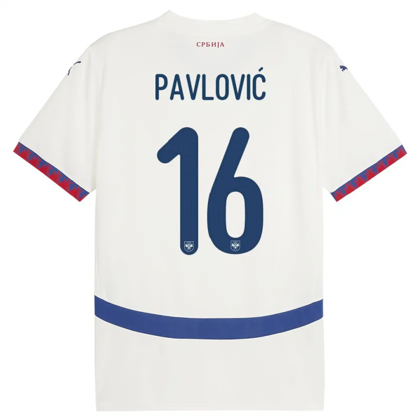 Danxen Damen Serbien Sara Pavlovic #16 Weiß Auswärtstrikot Trikot 24-26 T-Shirt