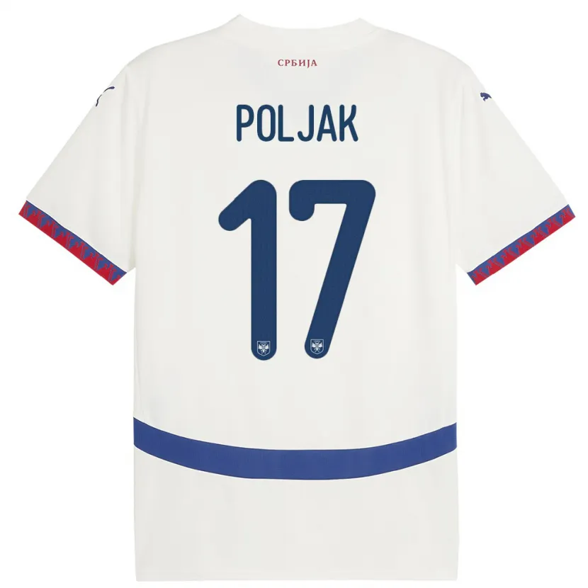 Danxen Damen Serbien Allegra Poljak #17 Weiß Auswärtstrikot Trikot 24-26 T-Shirt