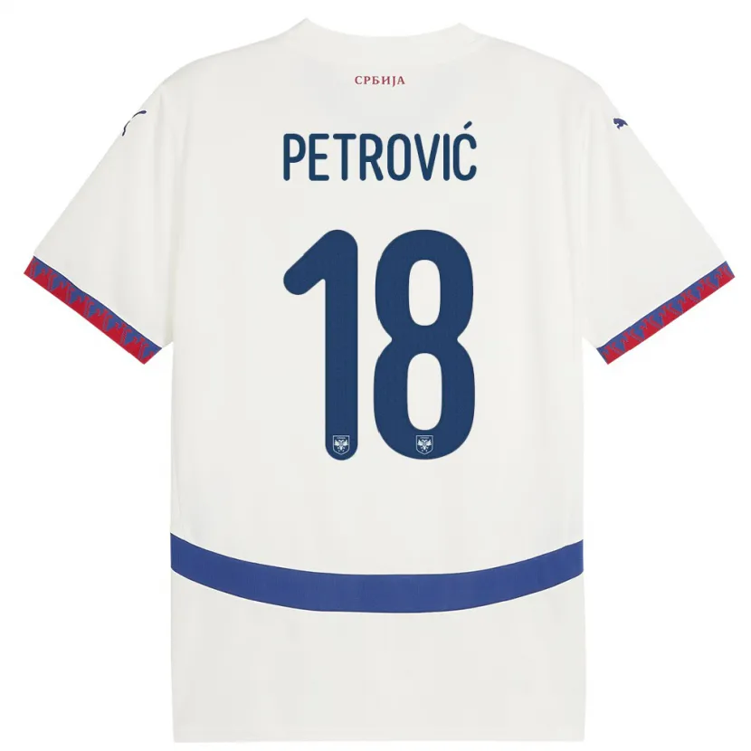 Danxen Damen Serbien Emilija Petrovic #18 Weiß Auswärtstrikot Trikot 24-26 T-Shirt