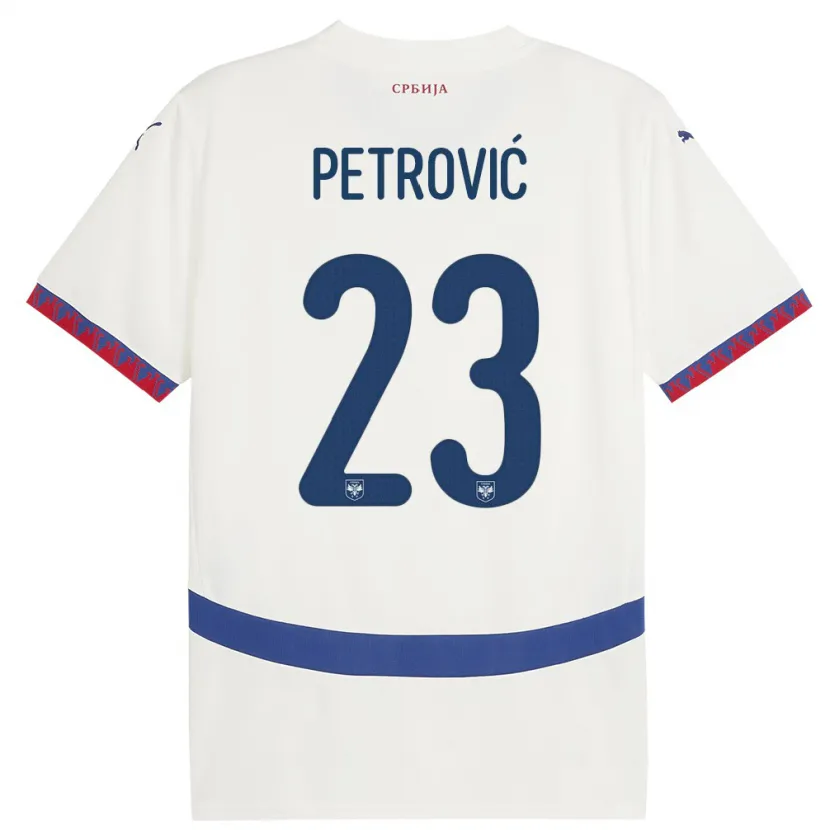 Danxen Damen Serbien Jovana Petrovic #23 Weiß Auswärtstrikot Trikot 24-26 T-Shirt