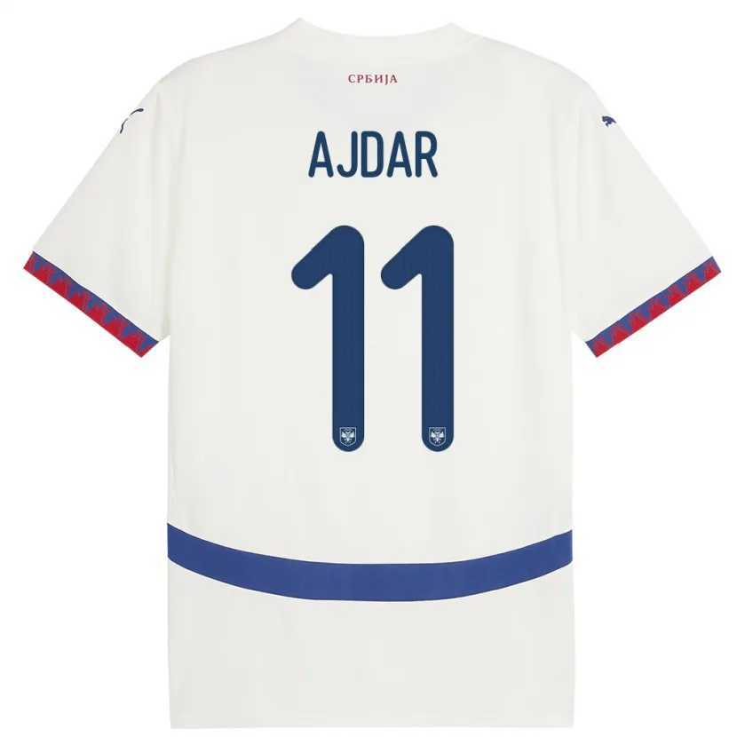 Danxen Damen Serbien Ognjen Ajdar #11 Weiß Auswärtstrikot Trikot 24-26 T-Shirt