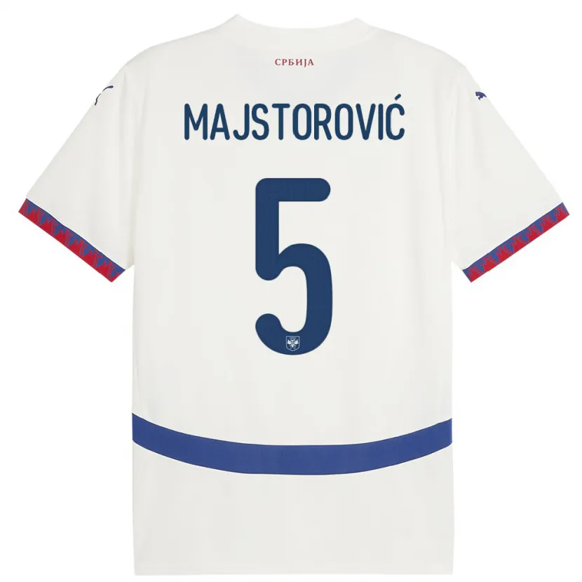 Danxen Damen Serbien Milan Majstorovic #5 Weiß Auswärtstrikot Trikot 24-26 T-Shirt