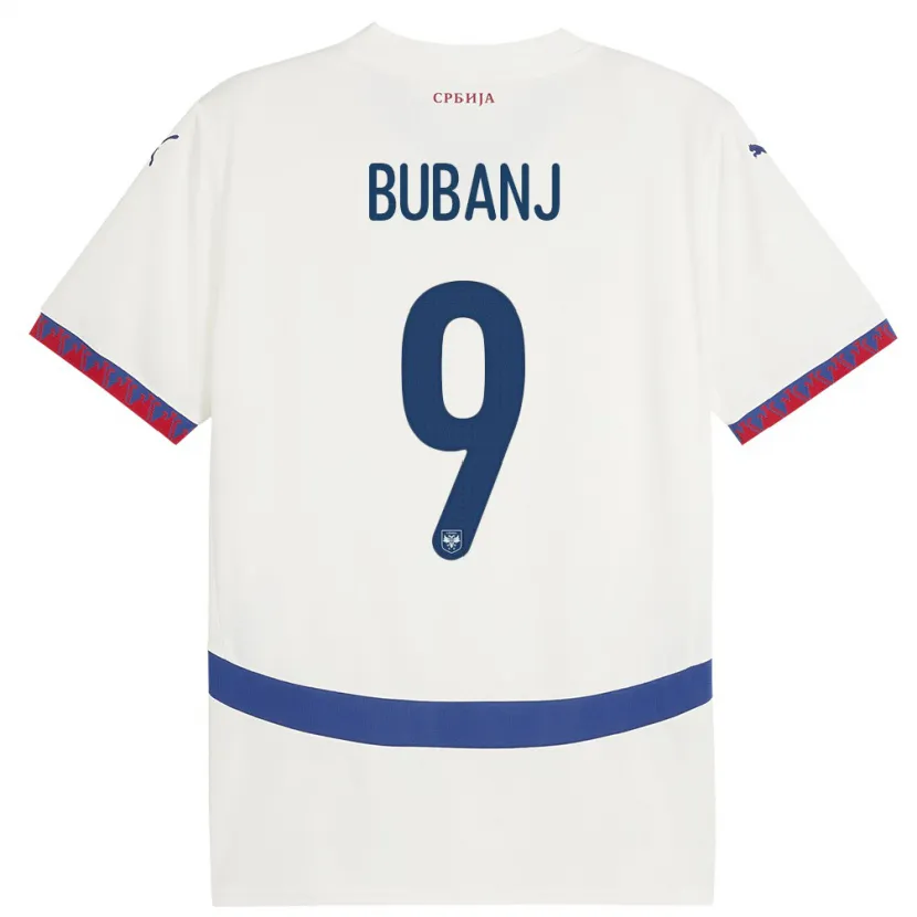 Danxen Damen Serbien Mateja Bubanj #9 Weiß Auswärtstrikot Trikot 24-26 T-Shirt