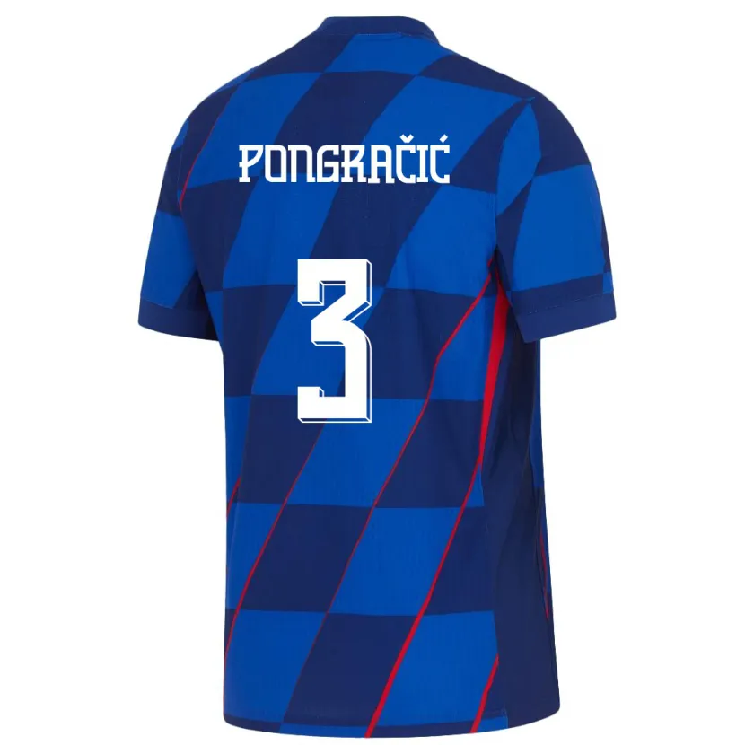 Danxen Damen Kroatien Marin Pongracic #3 Blau Auswärtstrikot Trikot 24-26 T-Shirt