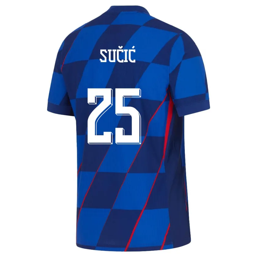 Danxen Damen Kroatien Luka Sucic #25 Blau Auswärtstrikot Trikot 24-26 T-Shirt