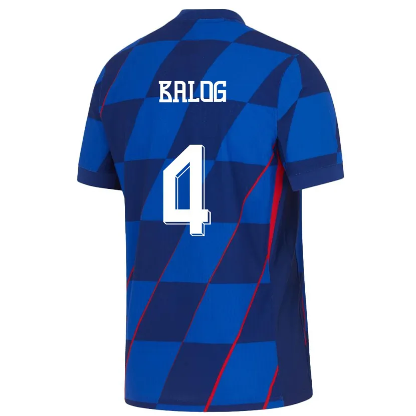 Danxen Damen Kroatien Leonarda Balog #4 Blau Auswärtstrikot Trikot 24-26 T-Shirt