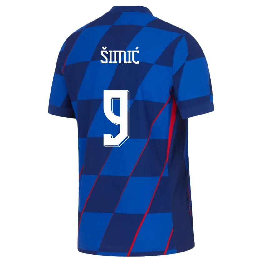 Danxen Damen Kroatien Roko Simic #9 Blau Auswärtstrikot Trikot 24-26 T-Shirt
