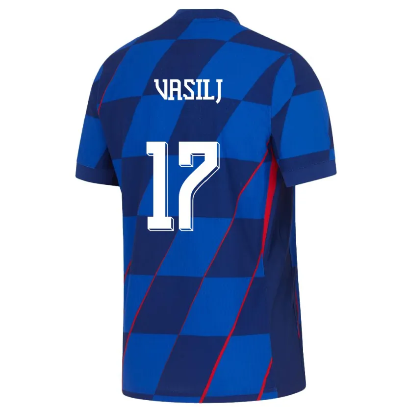 Danxen Damen Kroatien Jakov Anton Vasilj #17 Blau Auswärtstrikot Trikot 24-26 T-Shirt