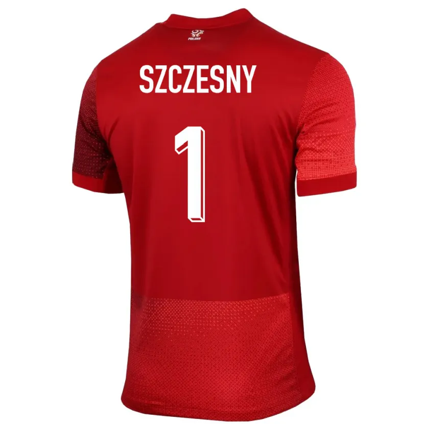 Danxen Damen Polen Wojciech Szczesny #1 Rot Auswärtstrikot Trikot 24-26 T-Shirt