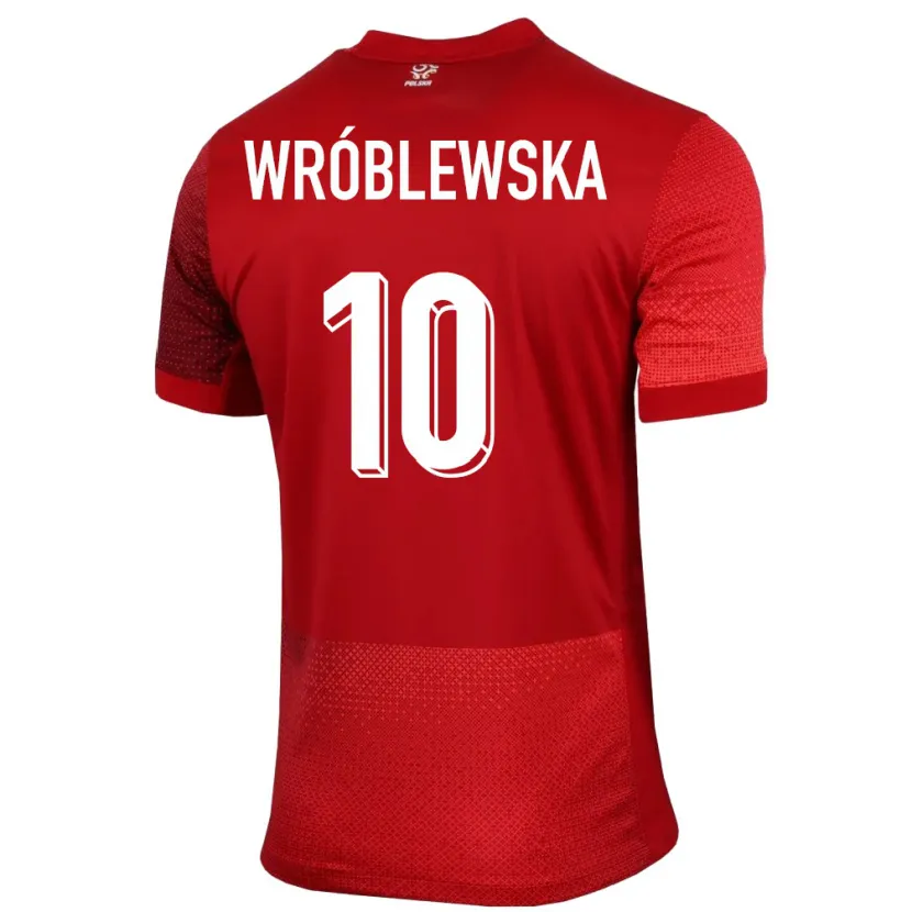 Danxen Damen Polen Joanna Wroblewska #10 Rot Auswärtstrikot Trikot 24-26 T-Shirt