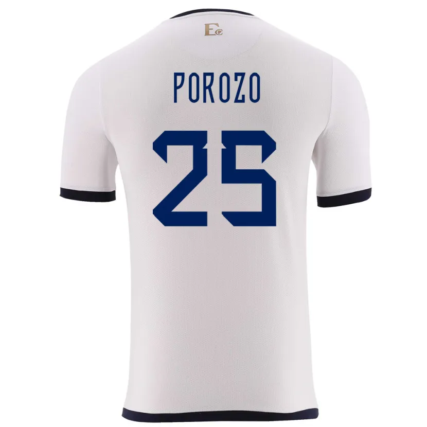Danxen Damen Ecuador Jackson Porozo #25 Weiß Auswärtstrikot Trikot 24-26 T-Shirt