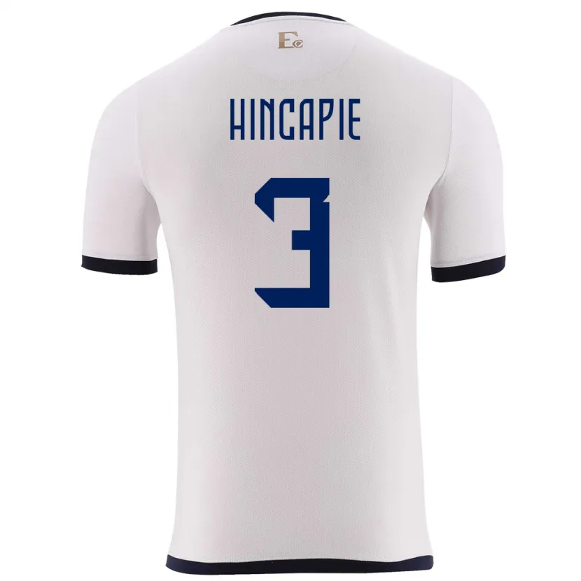 Danxen Damen Ecuador Piero Hincapie #3 Weiß Auswärtstrikot Trikot 24-26 T-Shirt