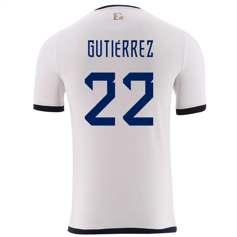 Danxen Damen Ecuador Melanie Gutierrez #22 Weiß Auswärtstrikot Trikot 24-26 T-Shirt