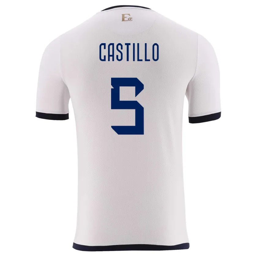 Danxen Damen Ecuador Denil Castillo #5 Weiß Auswärtstrikot Trikot 24-26 T-Shirt