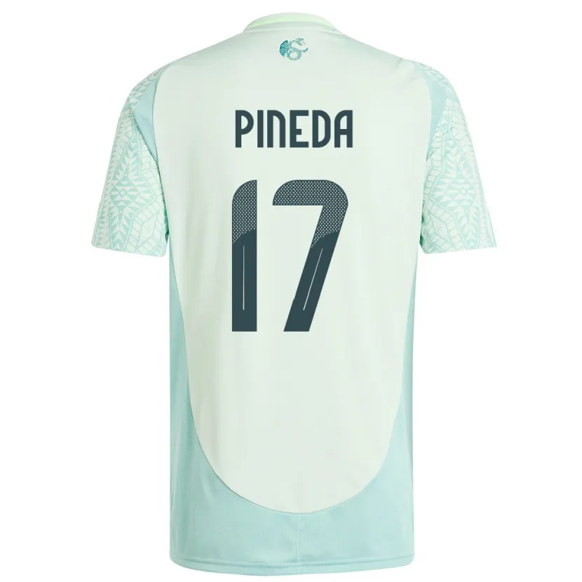 Danxen Damen Mexiko Orbelin Pineda #17 Leinengrün Auswärtstrikot Trikot 24-26 T-Shirt